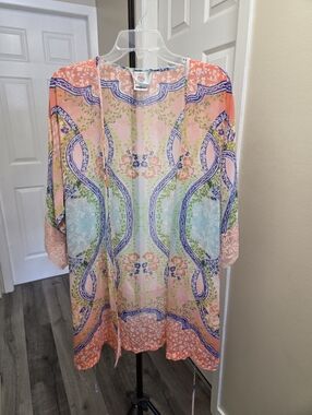 In Bloom By Jonquil Floral Paisley Kimono Wrap Around Cover-Up